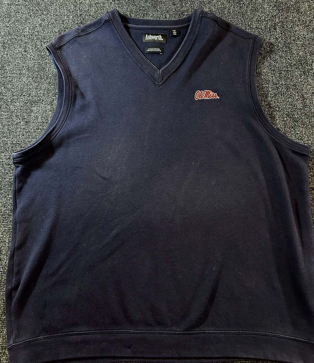 Ashworth Ole Miss V-Neck Sleeveless Sweater Vest XXL